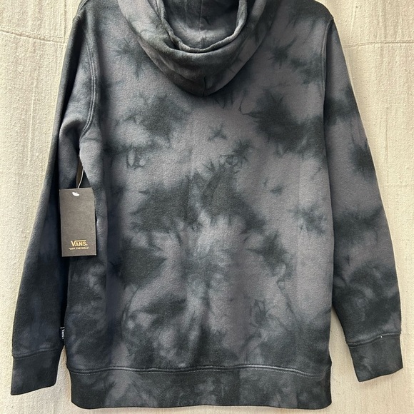 Vans/ MWT/  "Off the Wall" tie-dye hoodie/ size M/ blk n grey - Picture 7 of 13